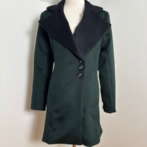 NWOT Teresa Crowninshield forest green wool skirt suit, size 6
